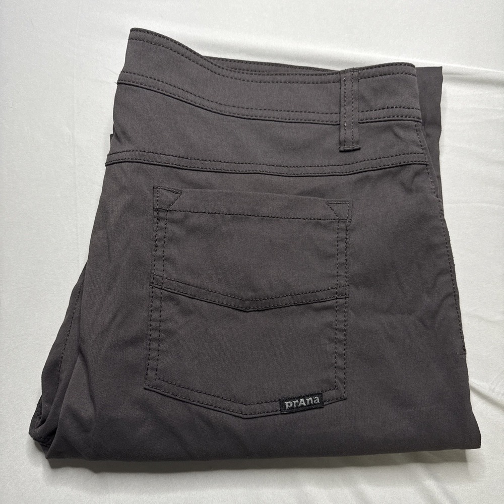 Prana Brion Pants Mens 36x33 Gray Slim‎ Fit Nylon Stretch Outdoor Camping Hiking